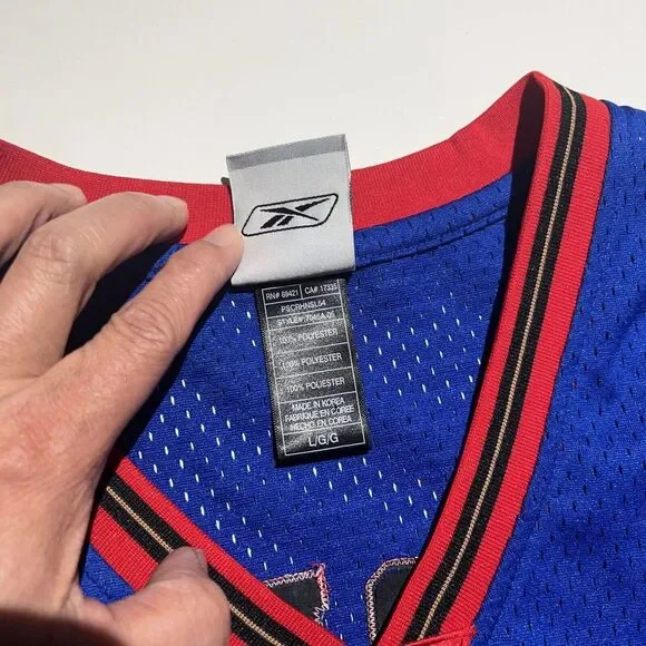 Vintage Philadelphia Sixers NBA Chris Webber Reebok jersey L +2 Length Rare!